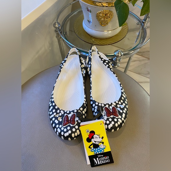 Crocs Kadee Minnie Mouse Dots Slingback Ballet Flat - Women's 6 - Disney - NEW - - Picture 1 of 6